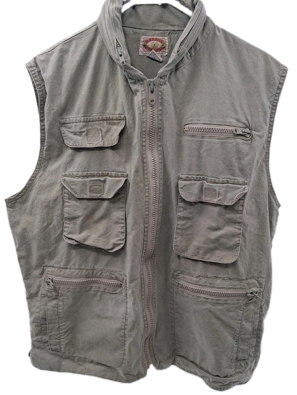 Vintage Banana Republic Safari Vest Mens XL Olive Utility Travel Fishing Hunting